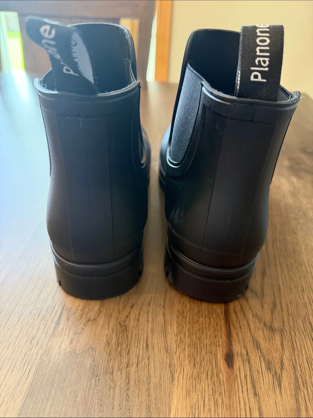 Planone Women's Black 10 (41) Waterproof Short Rain Boots